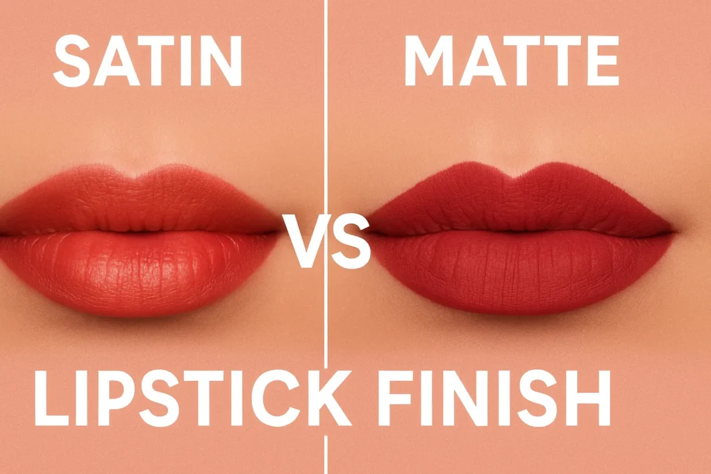 difference between satin and matte lipstick finish
